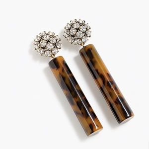 J.Crew crystal and tortoise drop earrings